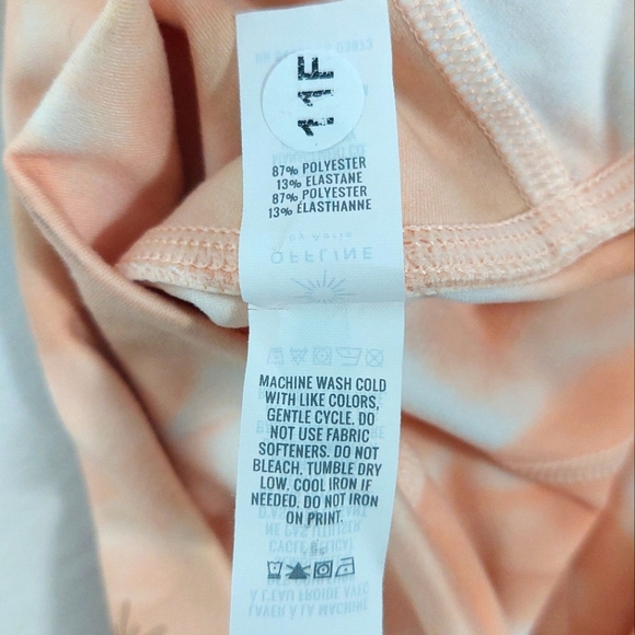 Offline Peach & White Tie Dye Full-Length Leggings - Picture 6 of 9